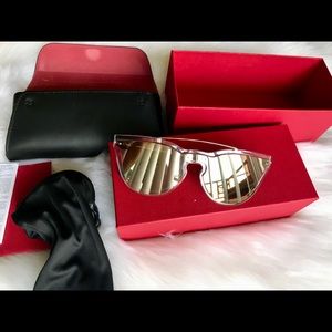 Valentino Cat-eye acetate and gold-tone sunglasses